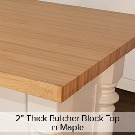 2″ Thick Butcher Block Top in Maple