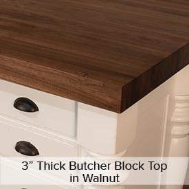 3″ Thick Butcher Block Top in Walnut