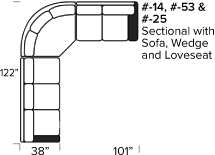 Smith Brothers 3000 Sectional Dimensions