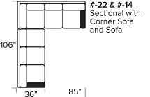 Smith Brothers 366 Sectional Dimensions