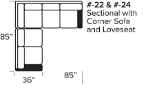 Smith Brothers 366 Sectional Dimensions