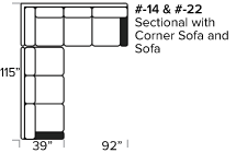 Smith Brothers 393 Sectional Dimensions