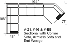 Smith Brothers 9000 Sectional Dimensions