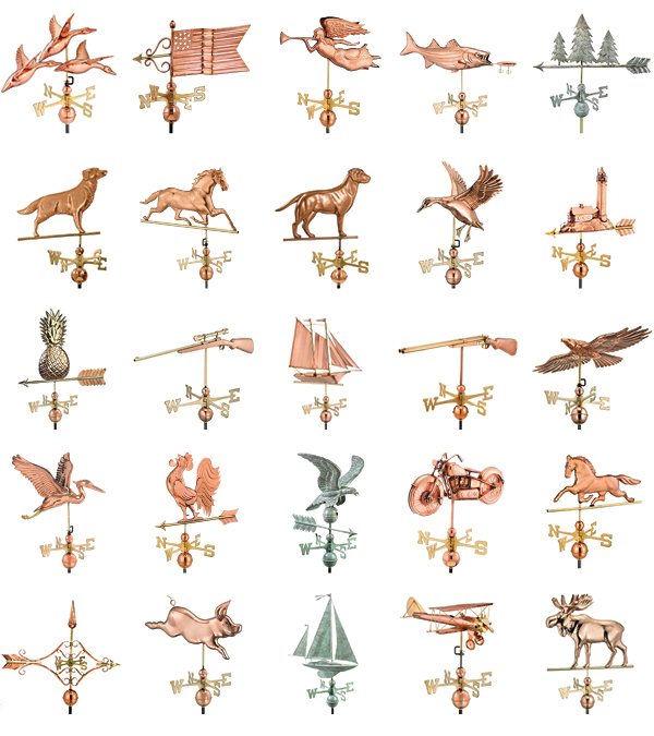 Weather vane styles and finishes